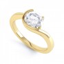 Asymmetrical Claw & Bezel Bezel Set Ring Yellow Gold Asymmetrical Claw & Bezel Bezel Set Ring Yellow Gold