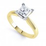 4 Claw Princess cut engagement ring Aurora perspective view yellow gold 4 Claw Princess cut engagement ring Aurora perspective view yellow gold