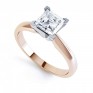 4 Claw Princess cut engagement ring Aurora perspective view rose gold 4 Claw Princess cut engagement ring Aurora perspective view rose gold