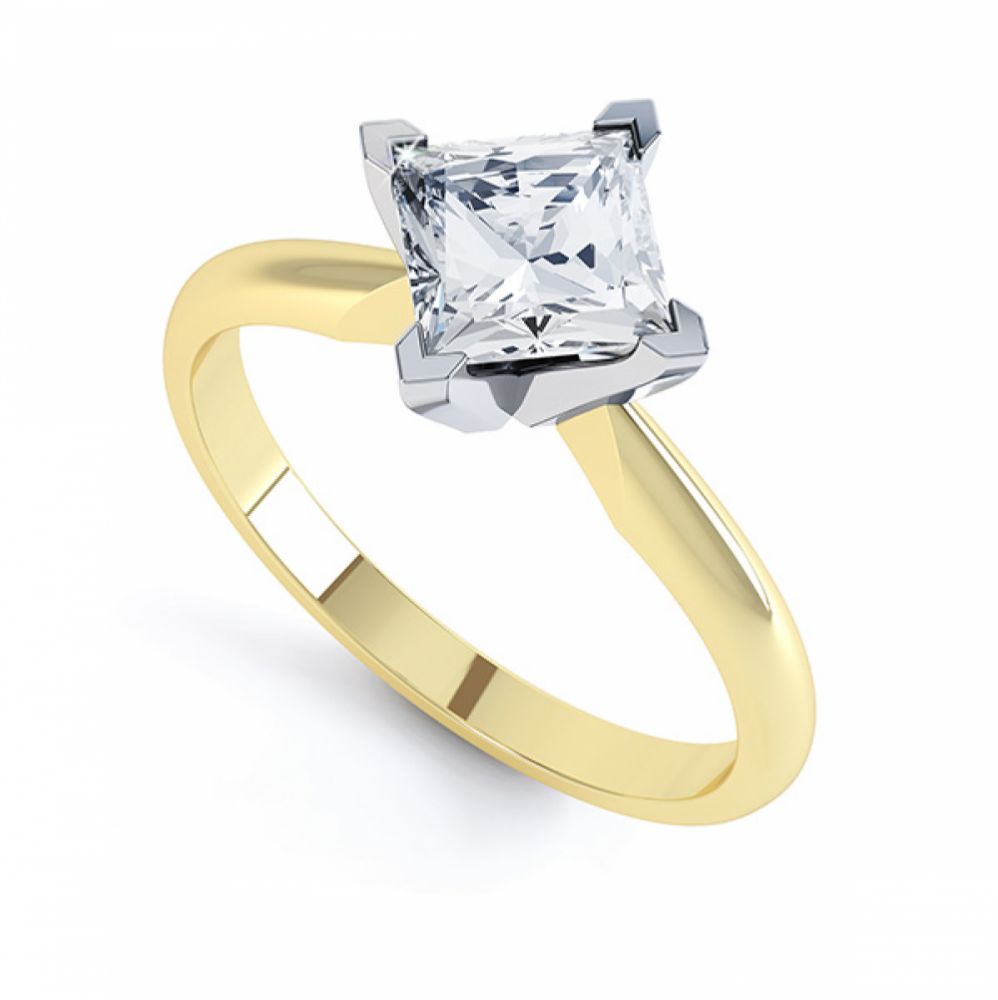 Tiffany Style Compass Set 4 Claw Diamond Ring In Yellow Gold Tiffany Style Compass Set 4 Claw Diamond Ring In Yellow Gold