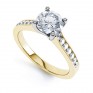 4 Claw Round Solitaire Diamond Shoulders Yellow Gold 4 Claw Round Solitaire Diamond Shoulders Yellow Gold