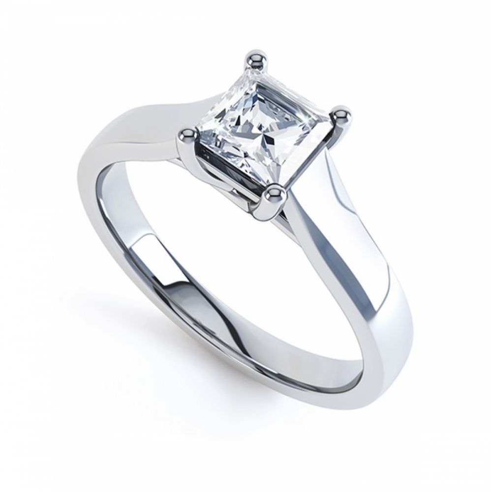 Lucida Style 4 Claw Princess Cut Diamond Ring