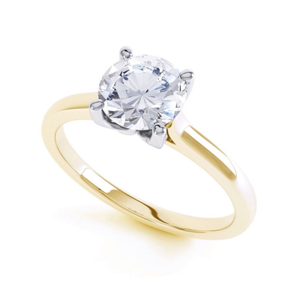 Beau - 4 claw solitaire diamoSimple four-claw solitaire in Yellow Goldnd engagement ring in yellow gold