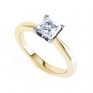 Modern 4 Claw Princess Solitaire Diamond Ring In Yellow Gold Modern 4 Claw Princess Solitaire Diamond Ring In Yellow Gold