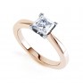 Modern 4 Claw Princess Solitaire Diamond Ring In Rose Gold Modern 4 Claw Princess Solitaire Diamond Ring In Rose Gold