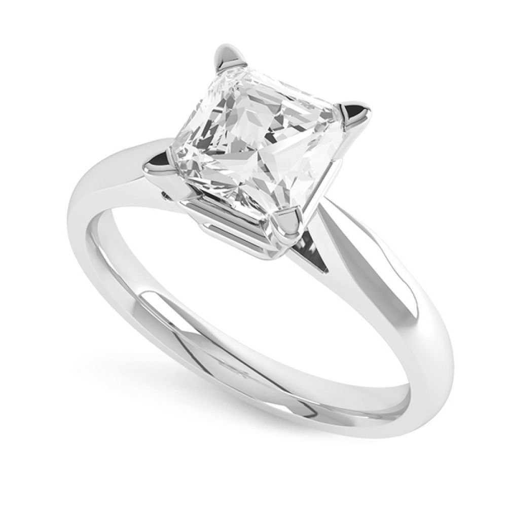 Traditional 4 Claw Princess Diamond Solitaire Ring