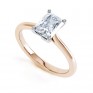 Classic 4 Claw Emerald Cut Diamond Solitaire In Rose Gold Classic 4 Claw Emerald Cut Diamond Solitaire In Rose Gold