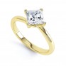 4 Claw Princess Diamond Twist Engagement Ring In Yellow Gold 4 Claw Princess Diamond Twist Engagement Ring In Yellow Gold