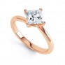 4 Claw Princess Diamond Twist Engagement Ring Rose Gold 4 Claw Princess Diamond Twist Engagement Ring Rose Gold