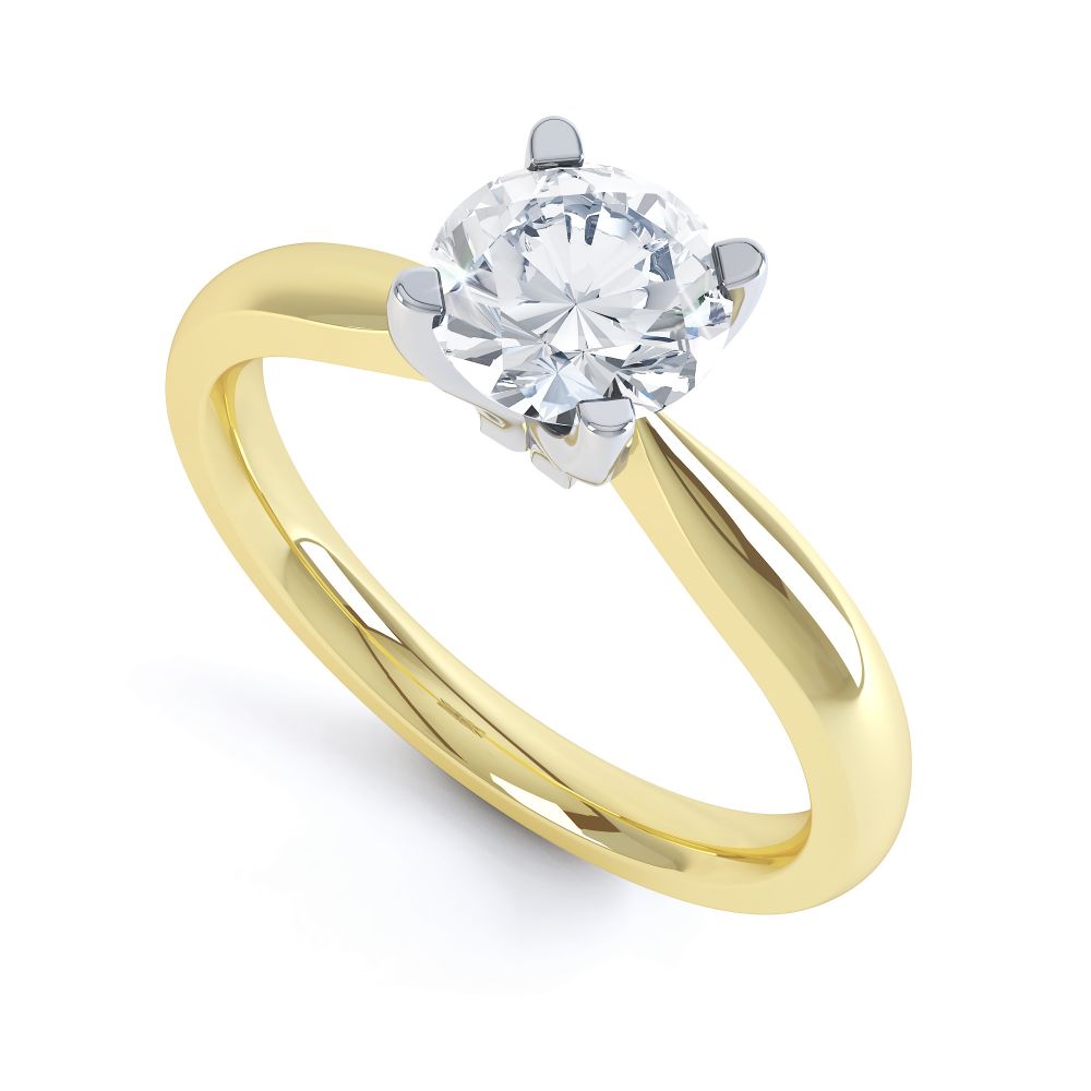 Solstice Style Four Claw Solitaire Engagement Ring In Yellow Gold