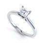 Slim Shoulder 4 Claw Princess Diamond Engagement Ring Slim Shoulder 4 Claw Princess Diamond Engagement Ring