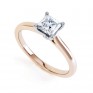 Slim Shoulder 4 Claw Princess Diamond Engagement Ring In Rose Gold Slim Shoulder 4 Claw Princess Diamond Engagement Ring In Rose Gold