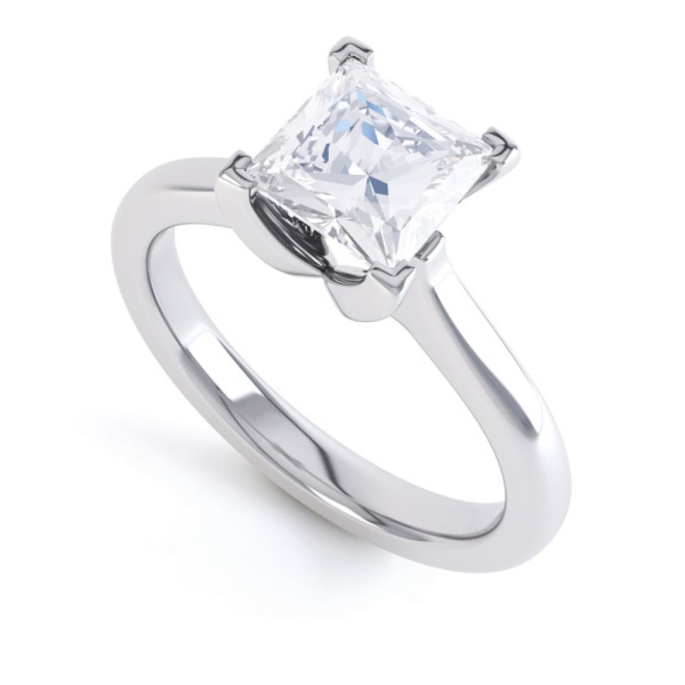 Folded 4 Claw Princess Cut Engagement Ring Folded 4 Claw Princess Cut Engagement Ring