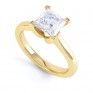Folded 4 Claw Princess Cut Engagement Ring In Yellow Gold Folded 4 Claw Princess Cut Engagement Ring In Yellow Gold