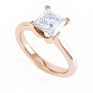 Folded 4 Claw Princess Cut Engagement Ring In Rose Gold Folded 4 Claw Princess Cut Engagement Ring In Rose Gold