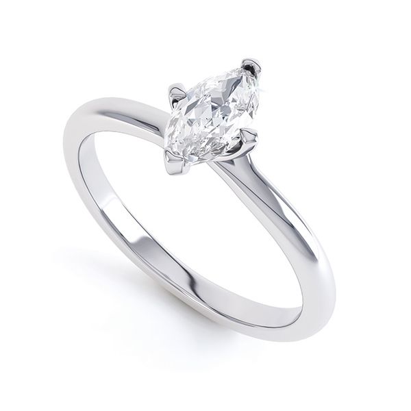 4 Claw Marquise Twist Engagement Ring Main Image