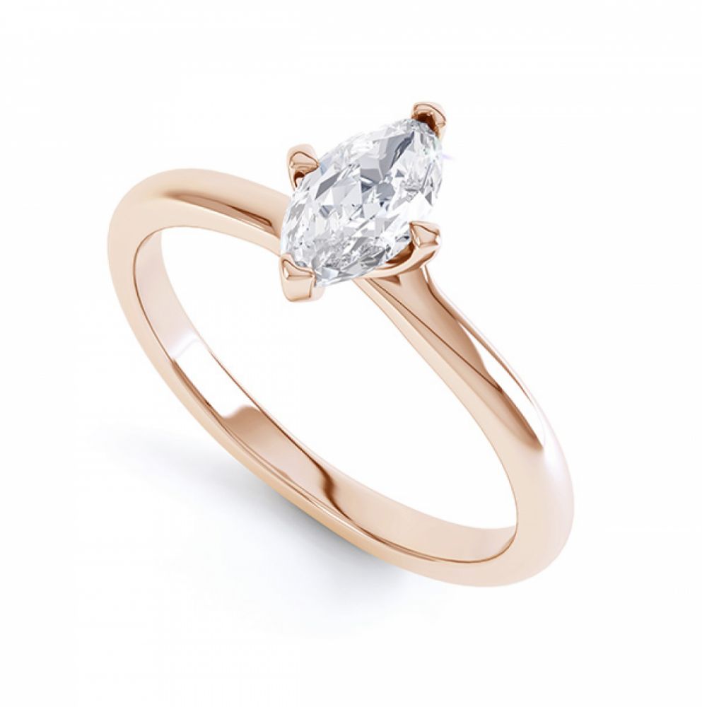 4 Claw Twist Marquise Diamond Engagement Ring In Rose gold 4 Claw Twist Marquise Diamond Engagement Ring Yellow Gold