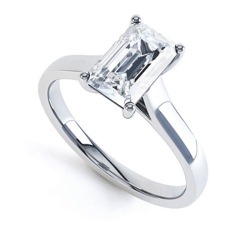 Emerald Cut Solitaire Engagement Rings