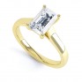 Modern 4 Claw Emerald Cut Diamond Engagement Ring In Yellow Gold Modern 4 Claw Emerald Cut Diamond Engagement Ring In Yellow Gold