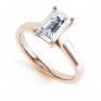 Modern 4 Claw Emerald Cut Diamond Engagement Ring In Rose Gold Modern 4 Claw Emerald Cut Diamond Engagement Ring In Rose Gol