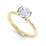 Fluted Part Engagement Ring with High Setting In Yellow Gold Fluted Part Engagement Ring with High Setting In Yellow Gold