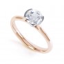Fluted Part Engagement Ring with High Setting Rose Gold Fluted Part Engagement Ring with High Setting Rose Gold