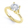 Forked Shoulder 4 Claw Solitaire Diamond Ring Perspective Yellow Gold Forked Shoulder 4 Claw Solitaire Diamond Ring Perspective Yellow Gold