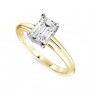 Ultramodern 4 Claw Emerald Diamond Solitaire Yellow Gold Ring Ultramodern 4 Claw Emerald Diamond Solitaire Ring In Yellow Gold
