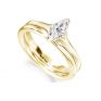 Split Shoulder 2 Claw Marquise Diamond Ring Yellow Gold Perspective Split Shoulder 2 Claw Marquise Diamond Ring Yellow Gold Perspective