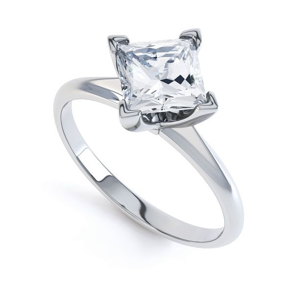 Compass Set 4 Claw Princess Cut Diamond Ring Main Image