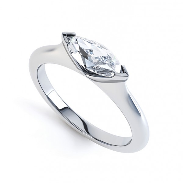 Marquise diamond ring horizontal setting