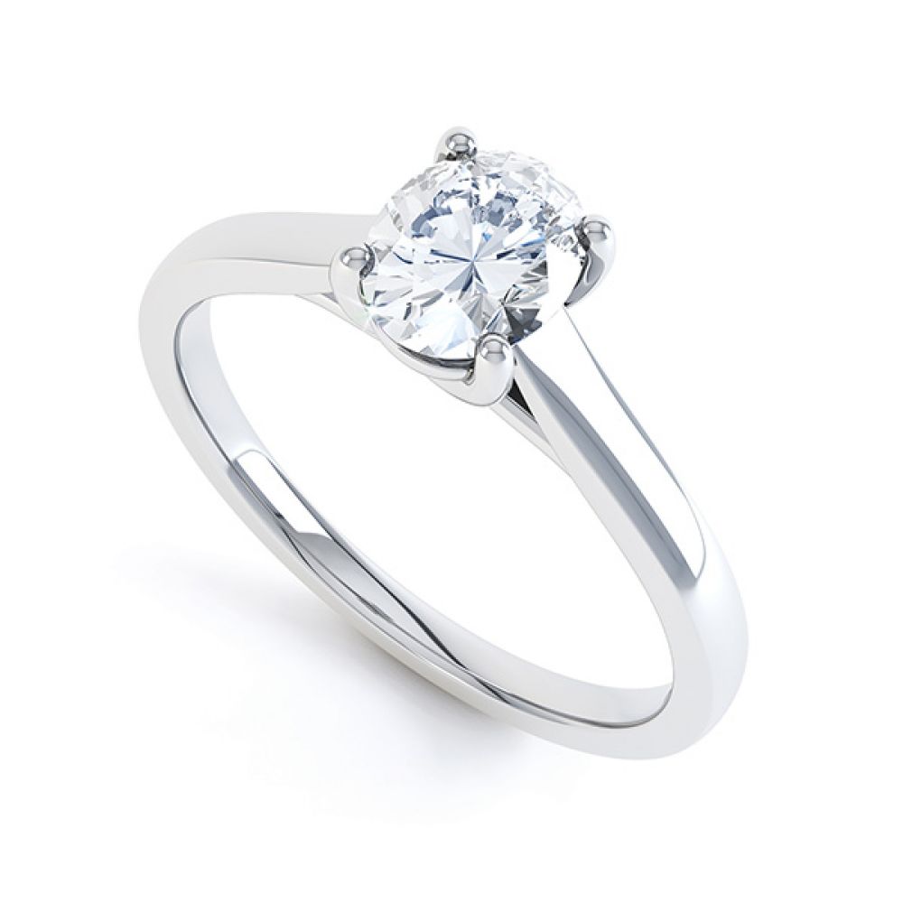 Modern Classic 4 Claw Oval Solitaire Engagement Ring