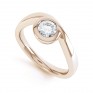 Asymmetrical Full Bezel Diamond Engagement Ring Front View Asymmetrical Full Bezel Diamond Engagement Ring Front View