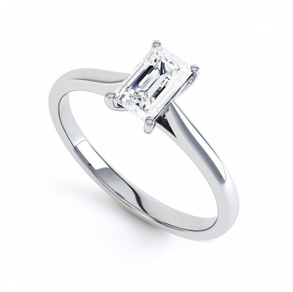 Finesse 4 Claw Emerald Cut Engagement Ring Finesse 4 Claw Emerald Cut Engagement Ring