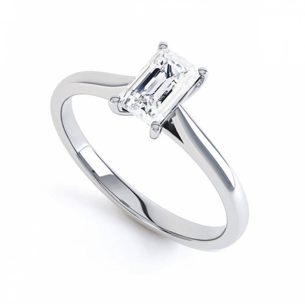 Finesse 4 Claw Emerald Cut Engagement Ring