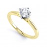 Diamond Accent 4 Claw Solitaire Engagement Ring Side View Diamond Accent 4 Claw Solitaire Engagement Ring Side View