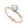 Diamond Accent 4 Claw Solitaire Engagement Ring Close Side View In Rose Gold Diamond Accent 4 Claw Solitaire Engagement Ring Close Side View In Rose Gold