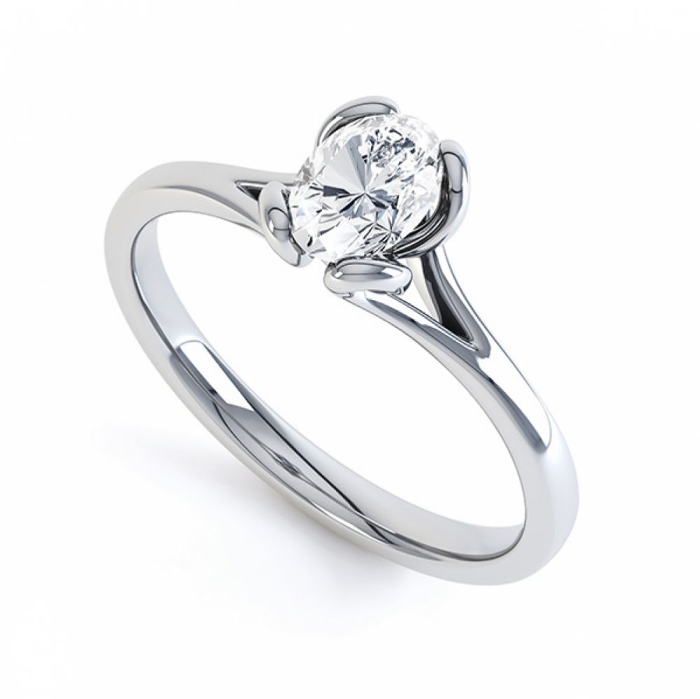 Oval Solitaire Ring with Looped 4 Claw Setting