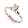 Oval Solitaire Ring with Looped 4 Claw Setting Perspective View Rose Gold Oval Solitaire Ring with Looped 4 Claw Setting Perspective View Rose Gold