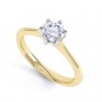 6 Claw Diamond Engagement Ring with Basket Setting In Yellow Gold 6 Claw Diamond Engagement Ring with Basket Setting In Yellow Gold