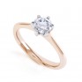 6 Claw Diamond Engagement Ring with Basket Setting In Rose Gold 6 Claw Diamond Engagement Ring with Basket Setting In Rose Gold