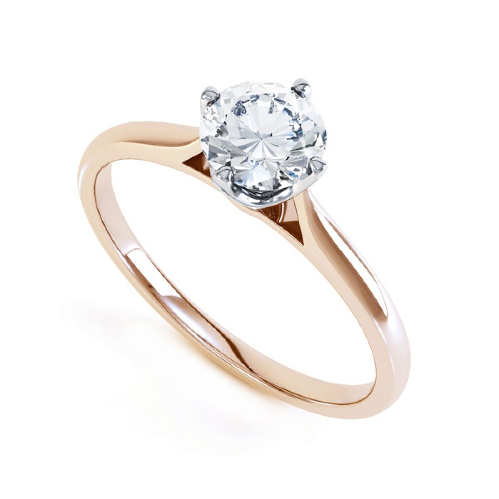 4 Claw Wedfit Compass Set Solitaire Ring In Rose Gold 4 Claw Wedfit Compass Set Solitaire Ring In Rose Gold