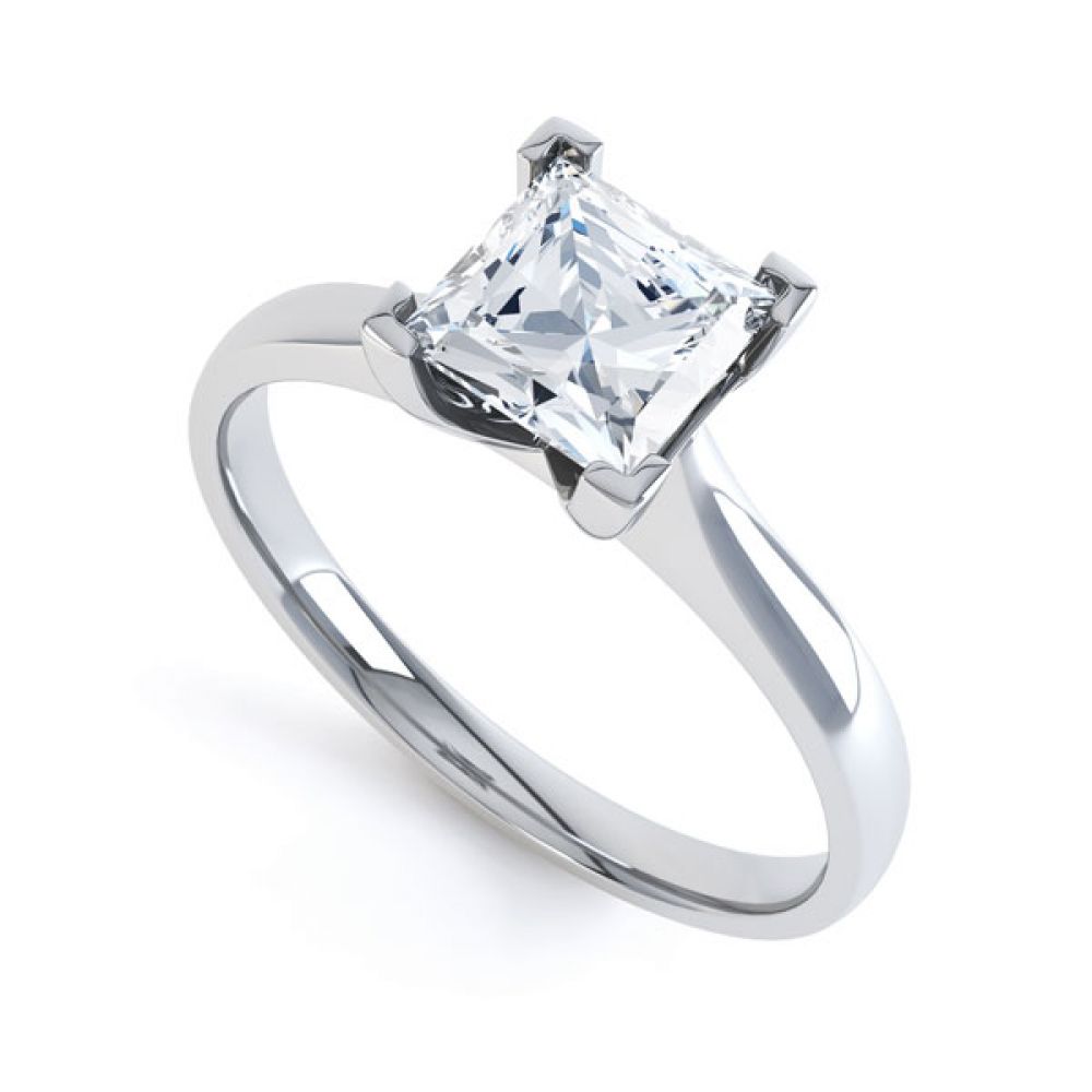 Princess Diamond Engagement Ring Square Claws Princess Diamond Engagement Ring Square Claws