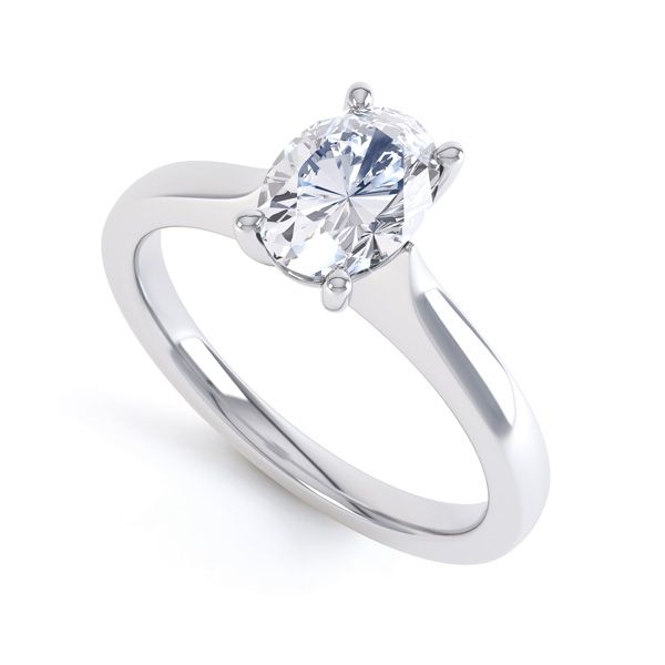 Wedfit 4 Claw Oval Diamond Engagement Ring Main Image