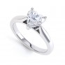 Kama heart shaped solitaire engagement ring perspective view white gold Kama heart shaped solitaire engagement ring perspective view white gold