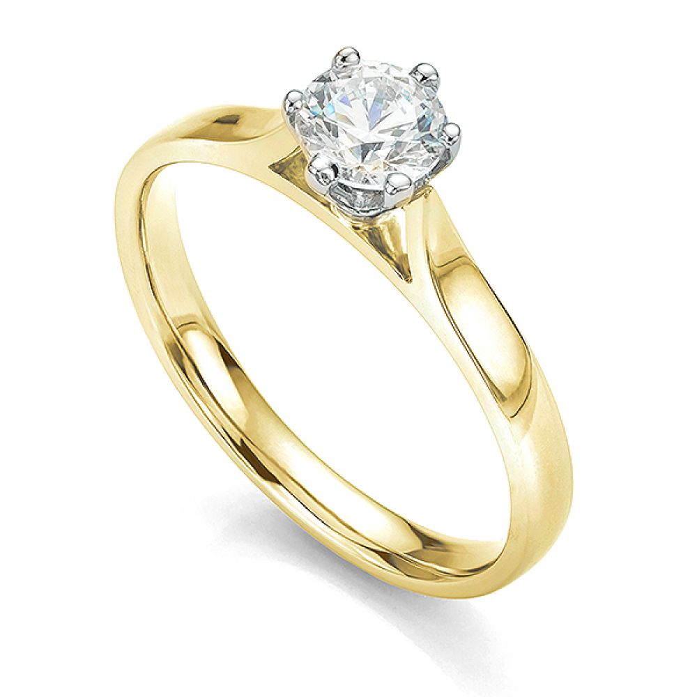 Ballerina engagement ring shown in yellow gold