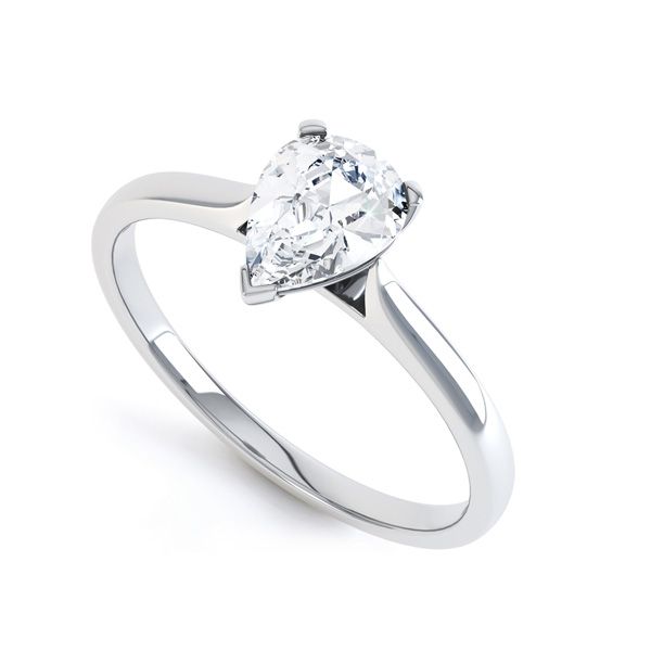 3 Claw Pear Diamond Engagement Ring Main Image