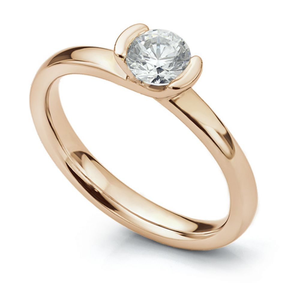 Semi-bezel set engagement ring Annabelle in rose gold perspective view