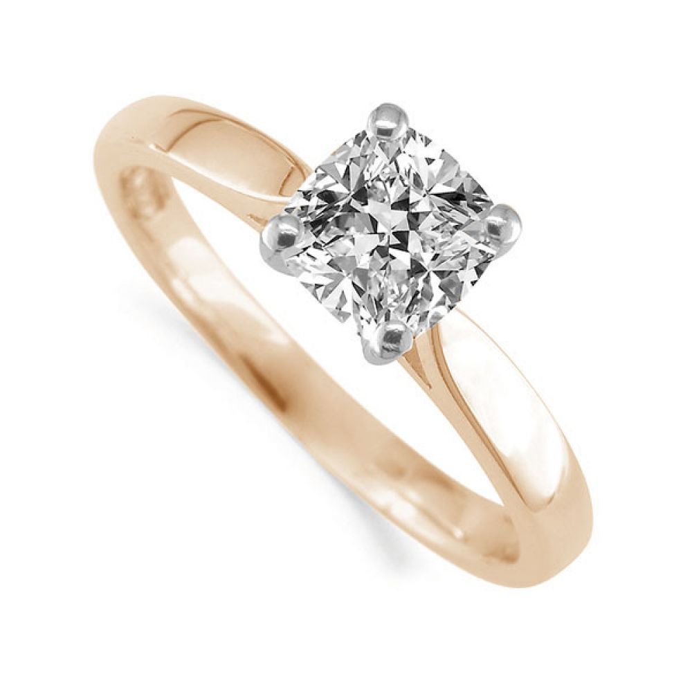 Cushion Cut Diamond Wedfit Engagement Ring - Rose Gold Cushion Cut Diamond Wedfit Engagement Ring - Rose Gold