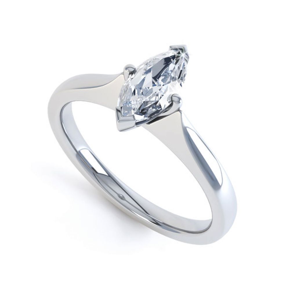 Marquise 4 Claw Diamond Solitaire Engagement Ring